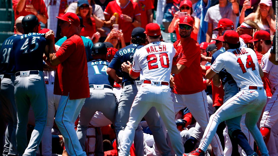 Angels vs Mariners: Mass brawl and eight ejections overshadow Los Angeles' win over Seattle