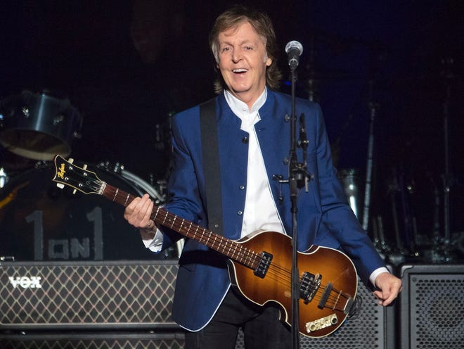 Paul McCartney performs at Amalie Arena in Tampa, Fla., in July 2017. He's back on the road in 2022 for his Got Back tour.
