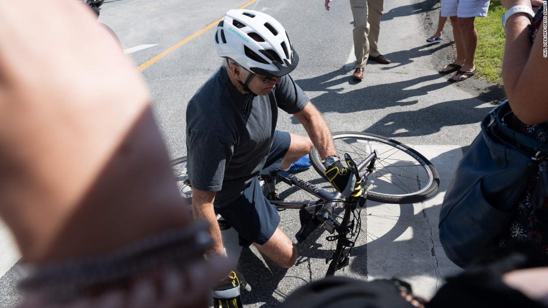 Joe Biden is 'fine' after falling off his bike in Delaware, White House says
