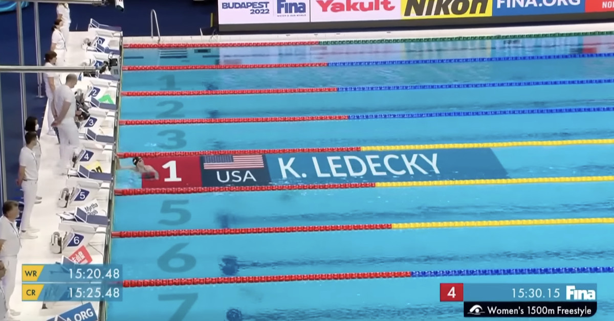 Katie Ledecky beat everyone so badly at the world championships she looked bored waiting for 2nd place