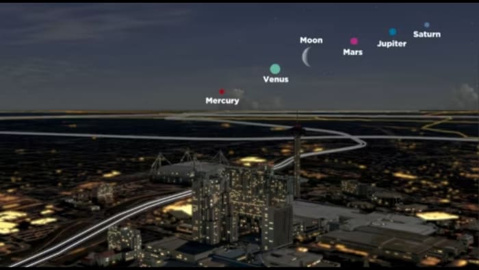 See video, pictures as 5 planets align with moon in rare astronomical conjunction