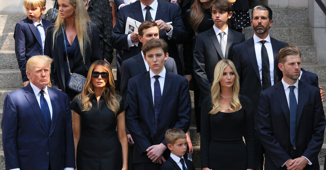 At Ivana Trump’s Funeral, a Gold-Hued Coffin and the Secret Service