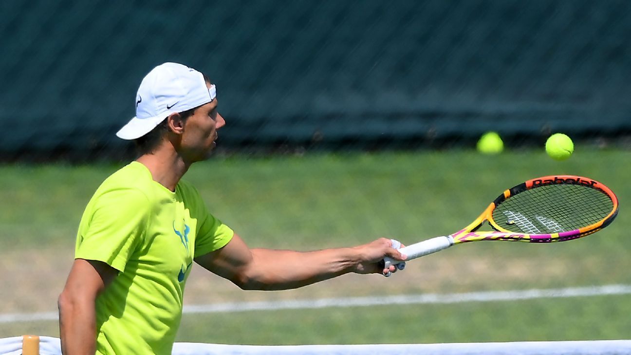 Rafael Nadal, suffering from abdominal injury, practices ahead of Wimbledon semifinal