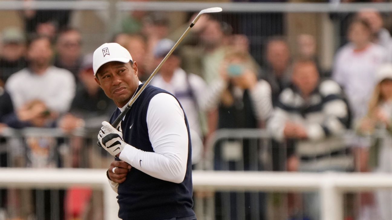 Tiger Woods unable to tame windy conditions, shoots first-round 78 at The Open